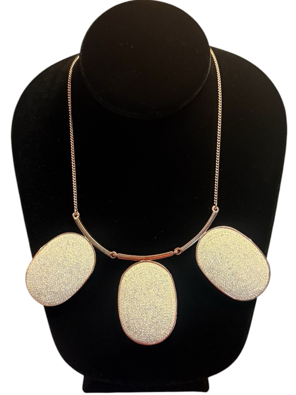 Kate Spade Do Wonders Pavé Oval Statement Rose Gold Necklace $198